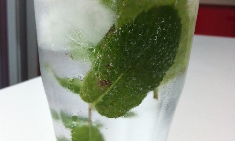 夏はモヒート。ベランダで栽培しているミントを使って、昼からいい気分。