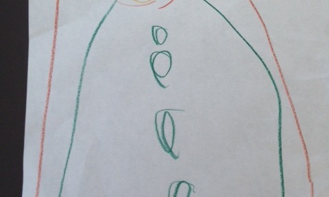 長男の絵がだんだん進化してきた。でも、なんで怒っているのかな。