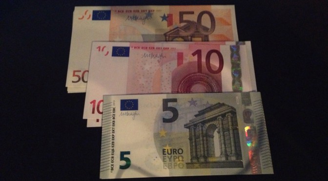 ユーロをゲットしました。円安なのが悲しいです。