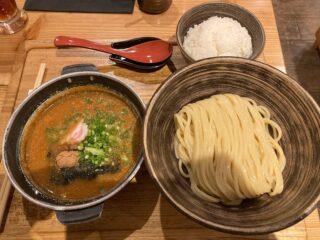 元祖めんたい煮込みつけ麺、美味しいんだけど、めんたいこである必要性がわかりませんでした。