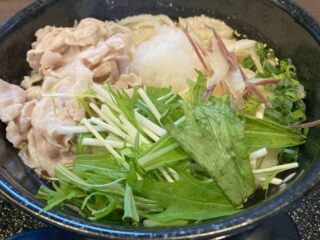 うどんの白石、安定の美味しさです。うどんは冷かけが好きで、いくらでも食べれそうな気がします。